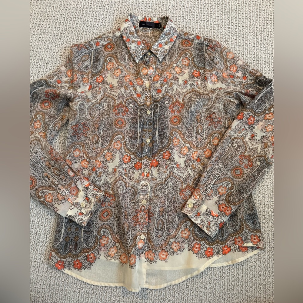 The Limited Paisley Button-Up blouse